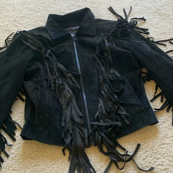 Nasty Gal suede fringe Leather Jacket Cowboy western small NWOT - Picture 2 of 10